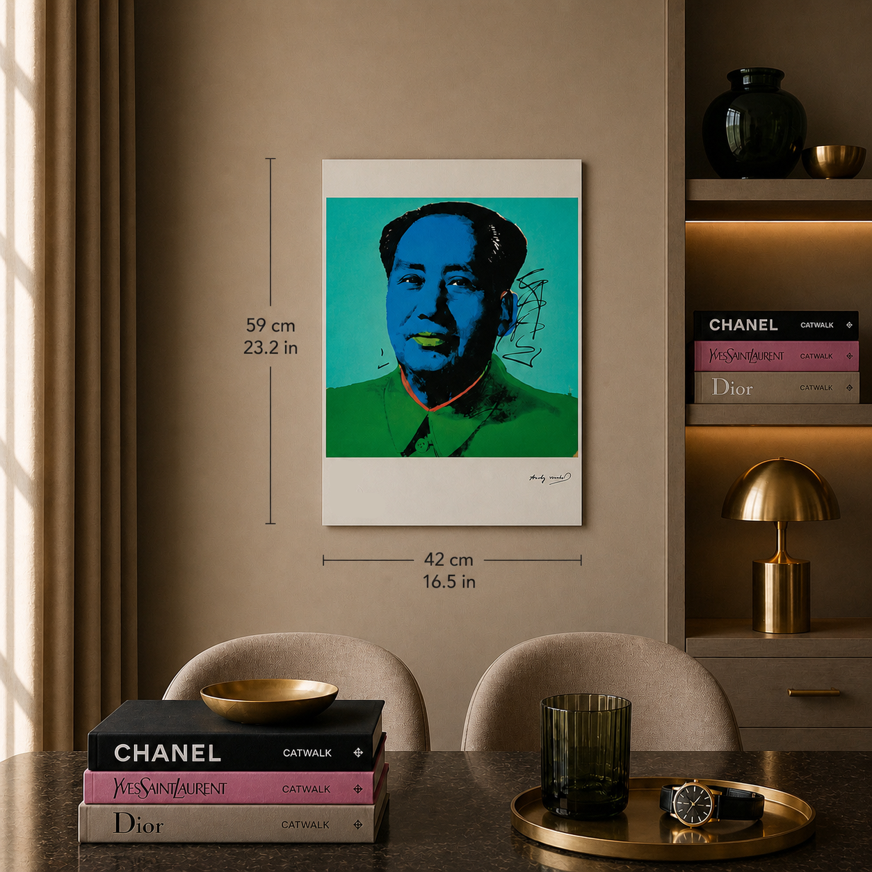 Andy Warhol Mao (Turquoise & Blue Edition) Lithografie Arches 300gsm 42x59 cm