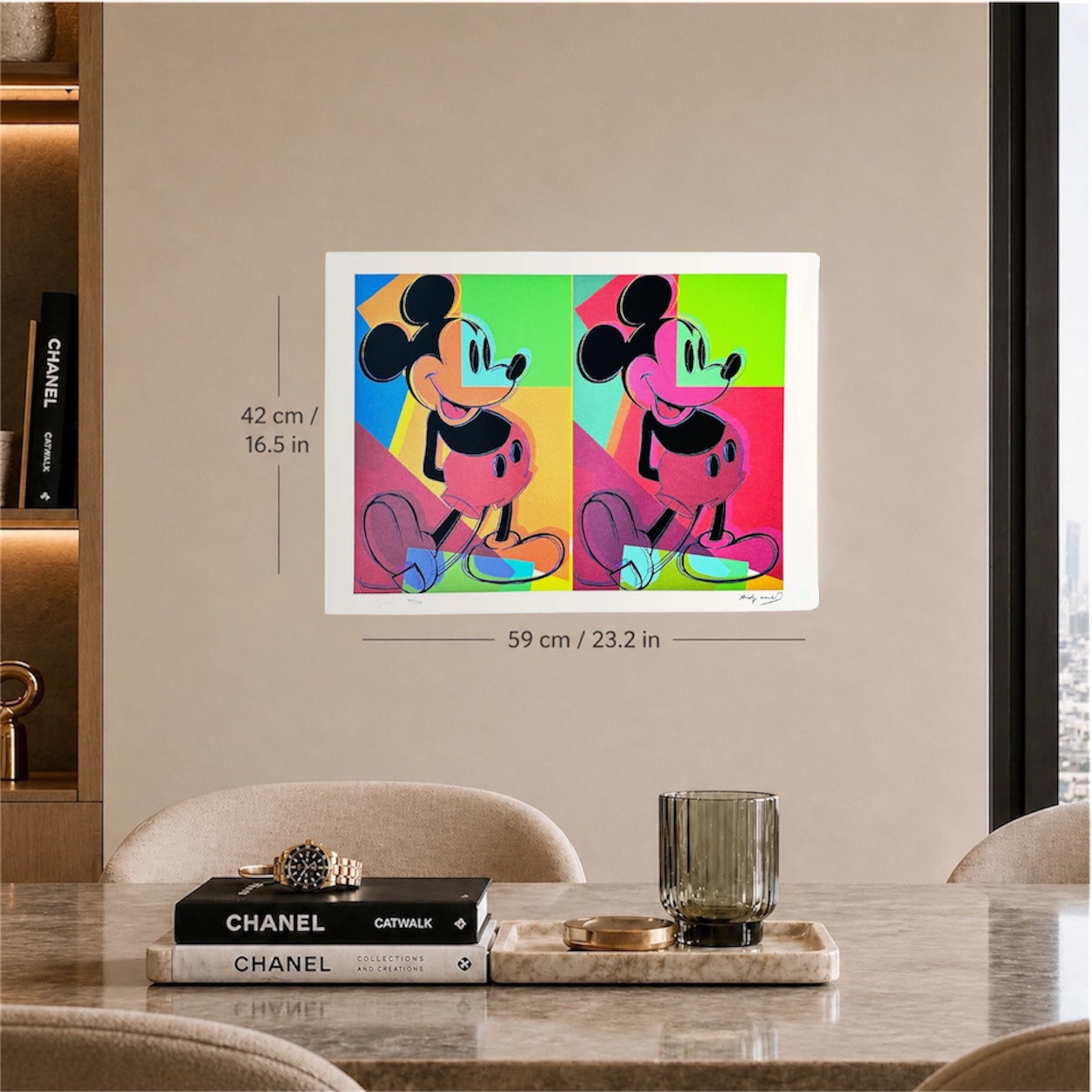 Andy Warhol Double Mickey (Meerkleurig) Lithografie Arches 300gsm 42x59 cm