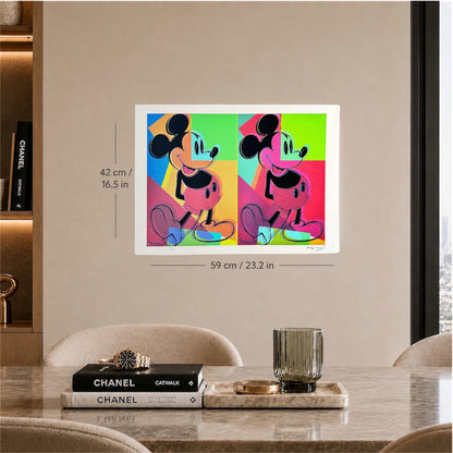 Andy Warhol Double Mickey (Meerkleurig) Lithografie Arches 300gsm 42x59 cm