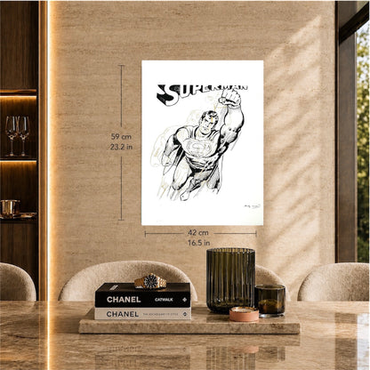 Andy Warhol Superman (Wit) Lithografie Arches 300gsm 42x59 cm