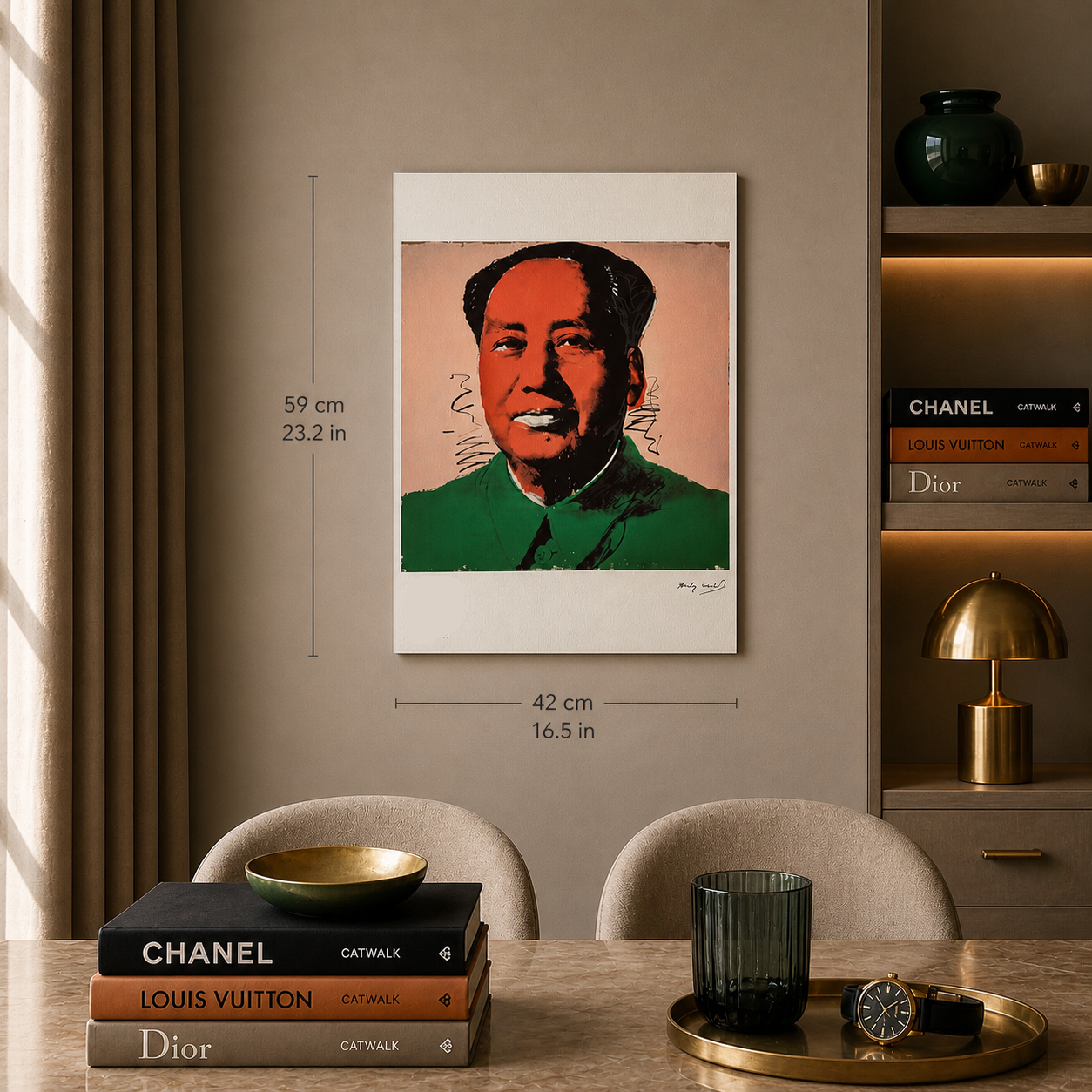 Andy Warhol Mao (Groen & Rood) Lithografie Arches 300gsm 42x59 cm
