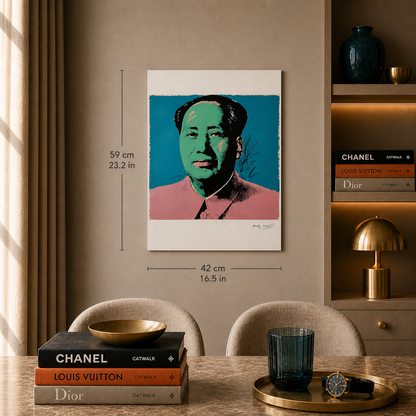 Andy Warhol Mao (Turquoise & Groen) Lithografie Arches 300gsm 42x59 cm