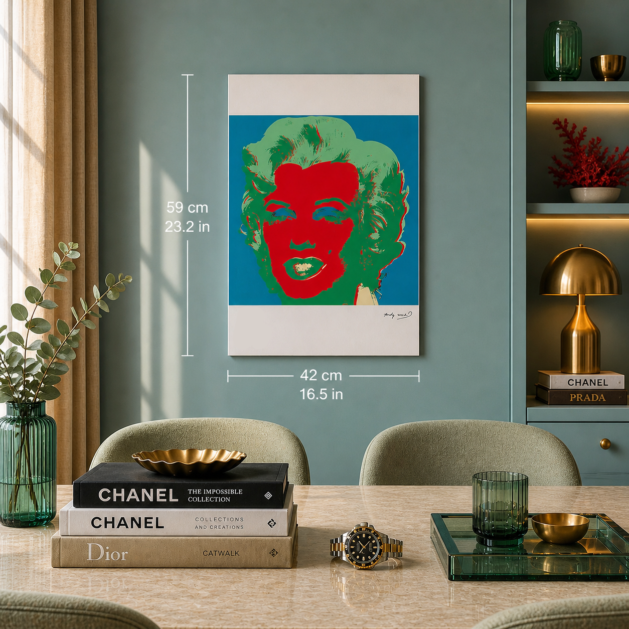 Andy Warhol Marilyn Monroe (Groen & Roze) Lithografie Arches 300gsm 42x59 cm