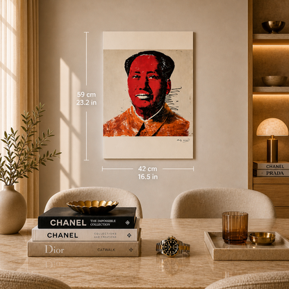 Andy Warhol Mao (Rood & Oranje) Lithografie Arches 300gsm 42x59 cm