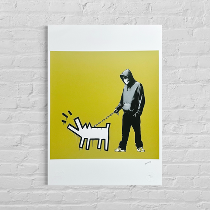 Banksy Barking Dog (Kakigeel) Lithografie Arches 300gsm 42x59 cm