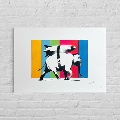 Banksy Heavy Weapons (Multicolor) Lithografie Arches 300gsm 42x59 cm
