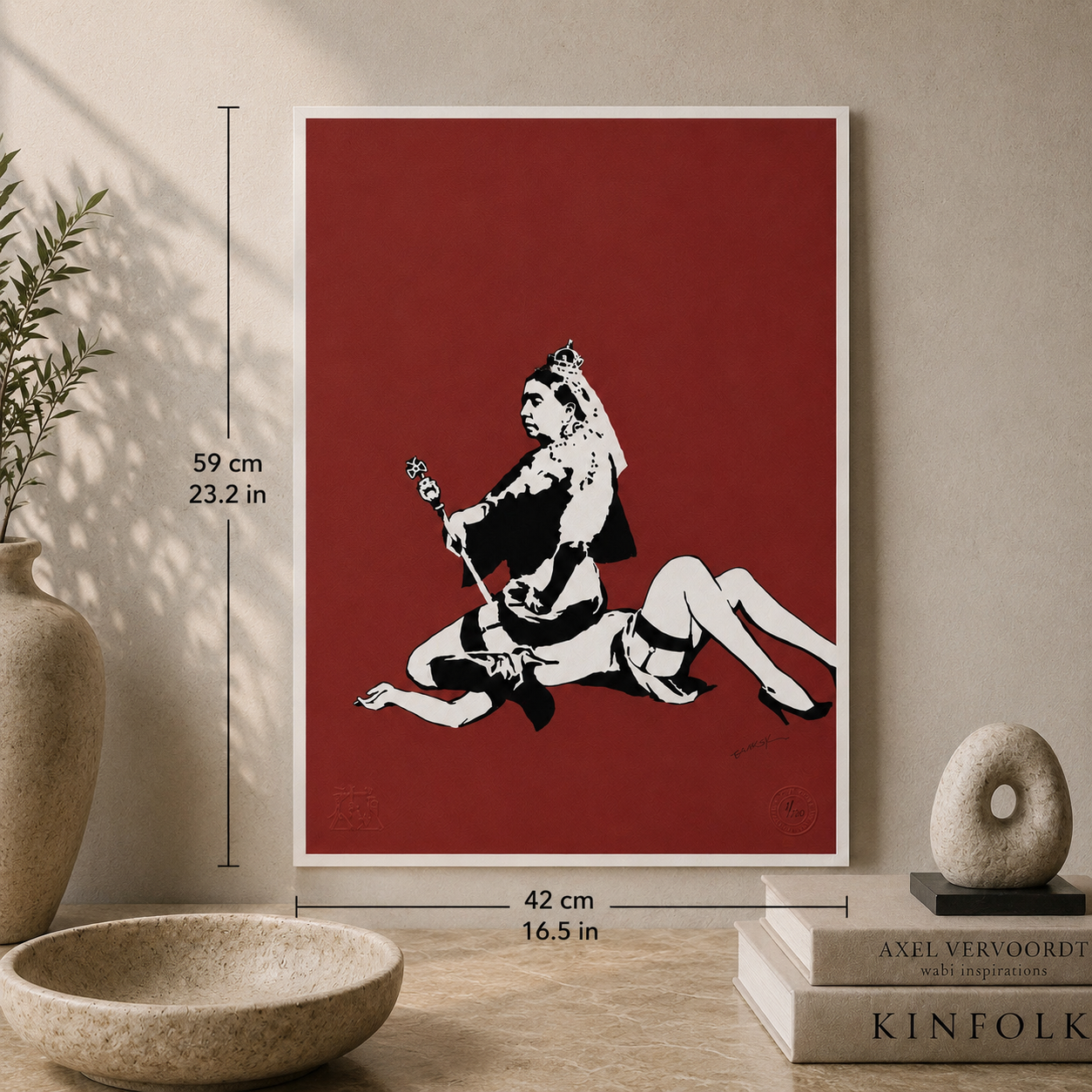 Banksy Queen Vic Lithografie Arches 300gsm 42x59 cm