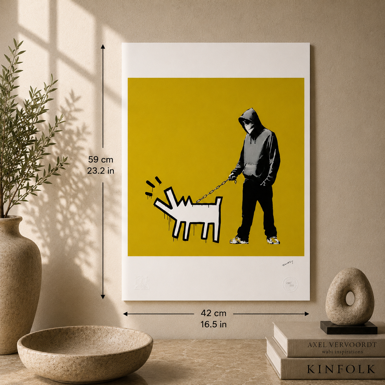 Banksy Barking Dog (Kakigeel) Lithografie Arches 300gsm 42x59 cm