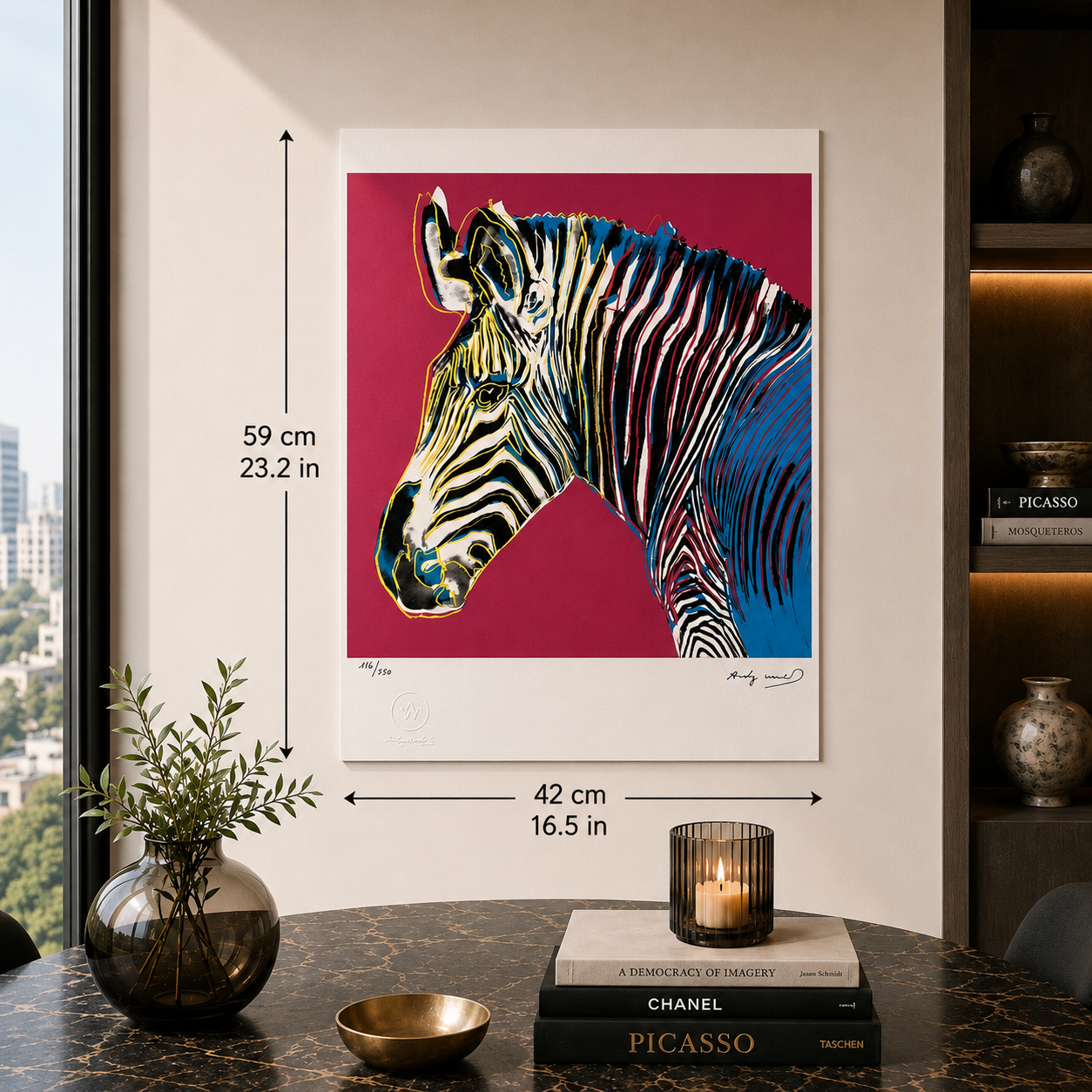 Andy Warhol Zebra (Dieren) Lithografie Arches 300gsm 42x59 cm