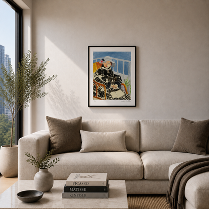 Henri Matisse Matisse in Schotse mantel Lithografie op Arches 300gsm 42x59 cm