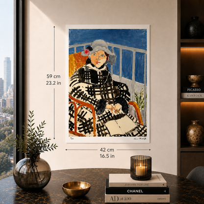 Henri Matisse Matisse in Schotse mantel Lithografie op Arches 300gsm 42x59 cm