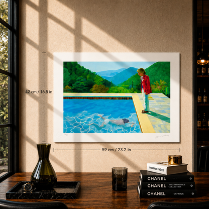 David Hockney Zwembad met mensen Lithografie Arches 300gsm 42x59 cm