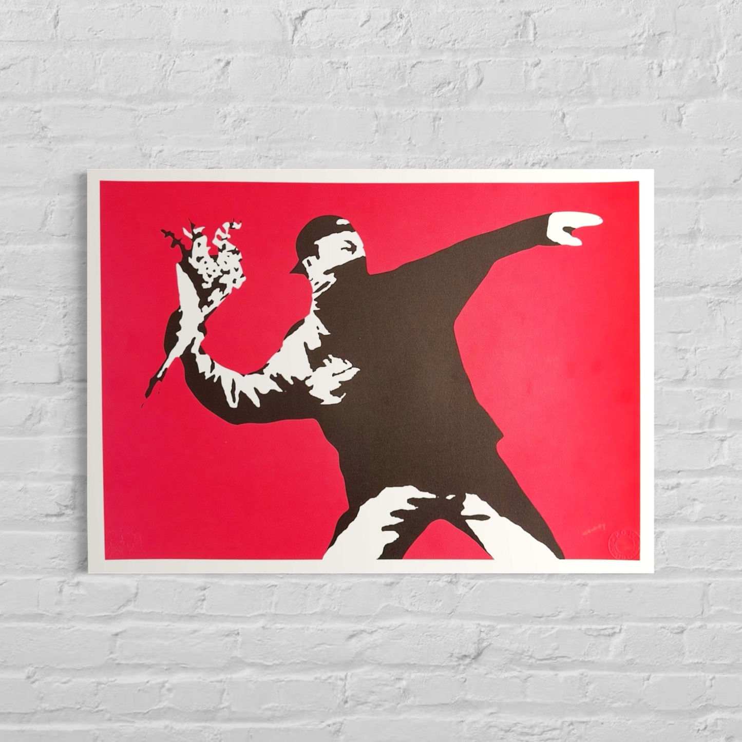 Banksy Love Is in the Air Lithografie Arches 300gsm 42x59 cm