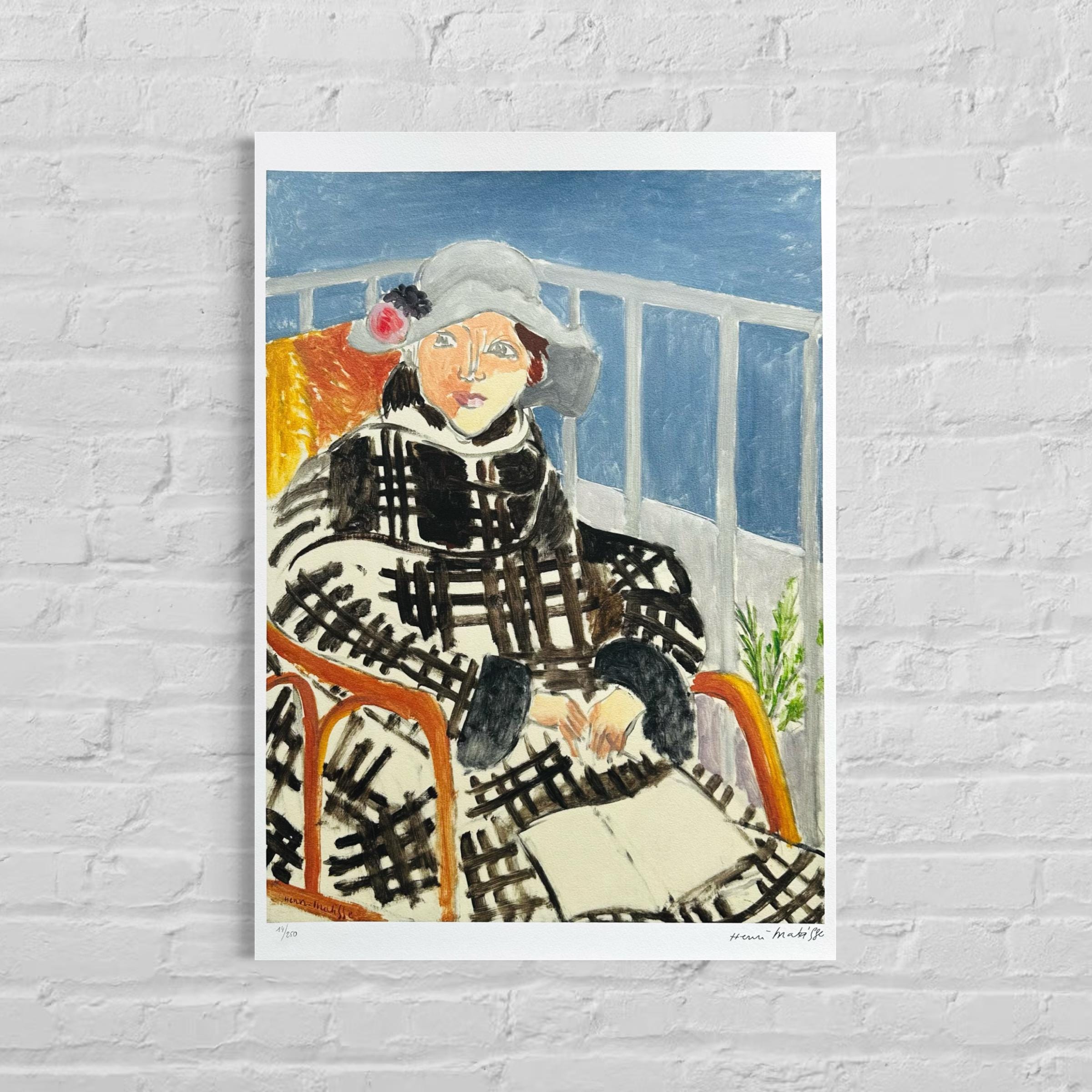 Genummerde editie HENRI MATISSE "Matisse en manteau écossais" Gesigneerd - Certificaat - Limited lithografie - Franse kunstenaar - after