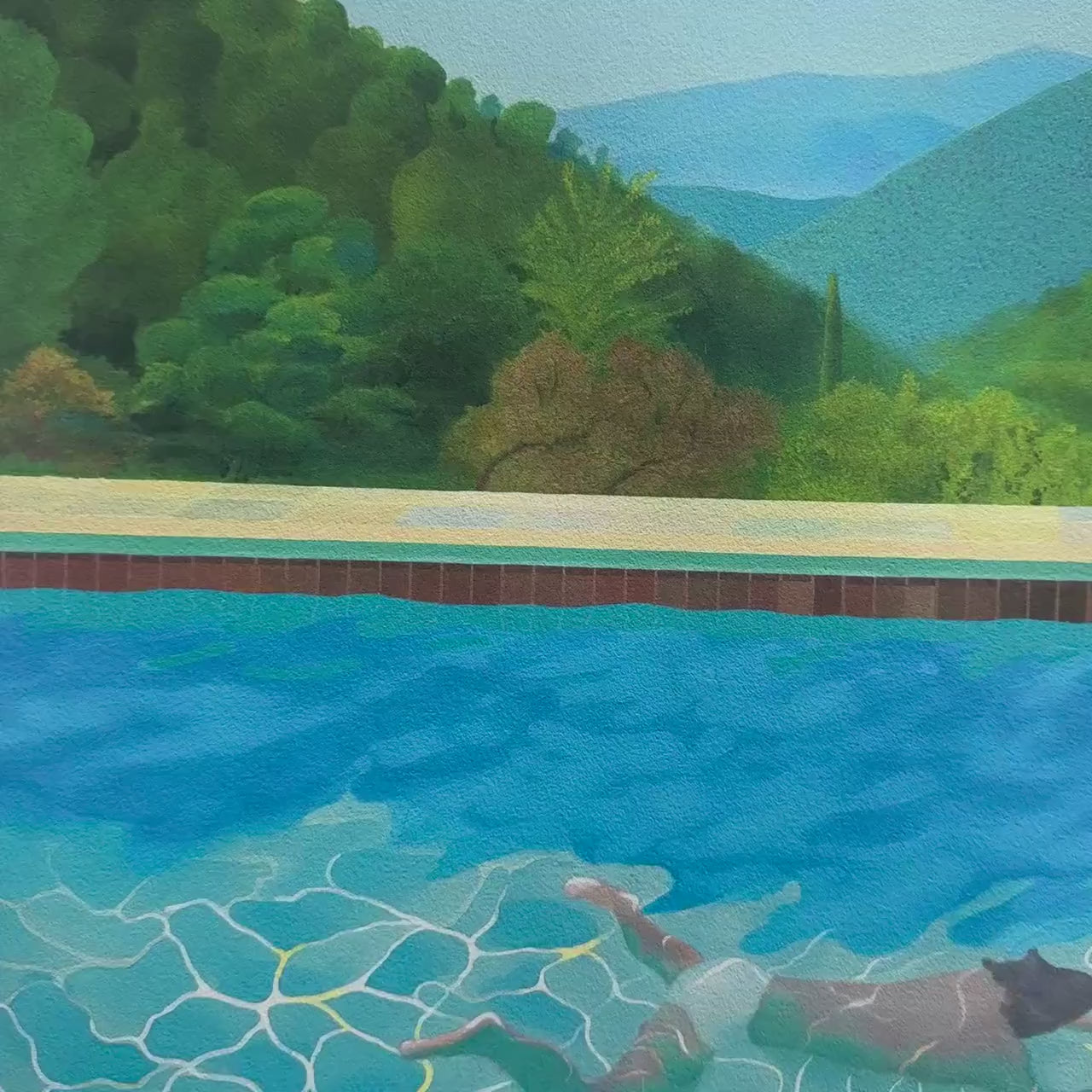 David Hockney – ‘Zwembad met mensen’ – Gelimiteerde en genummerde editie